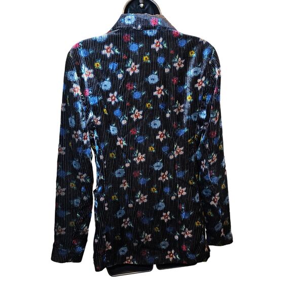 ett:twa Anthropologie Blooming Floral Velvet Blazer Womens Jacket Small Petite - Picture 5 of 10